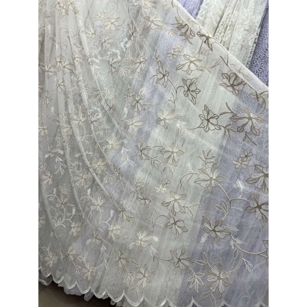 Бамбукова тюль Keten №5049 у вітальню, спальню беж