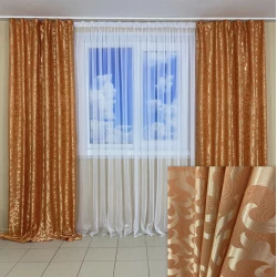 Легкі готові штори Вензель персик
