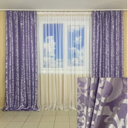 Легкі готові штори Вензель бузковий