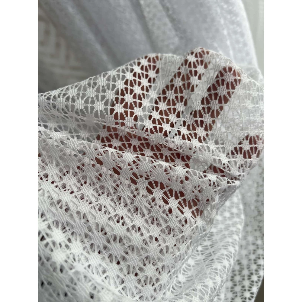 Тюль сетка Снежинка №19462 молочная