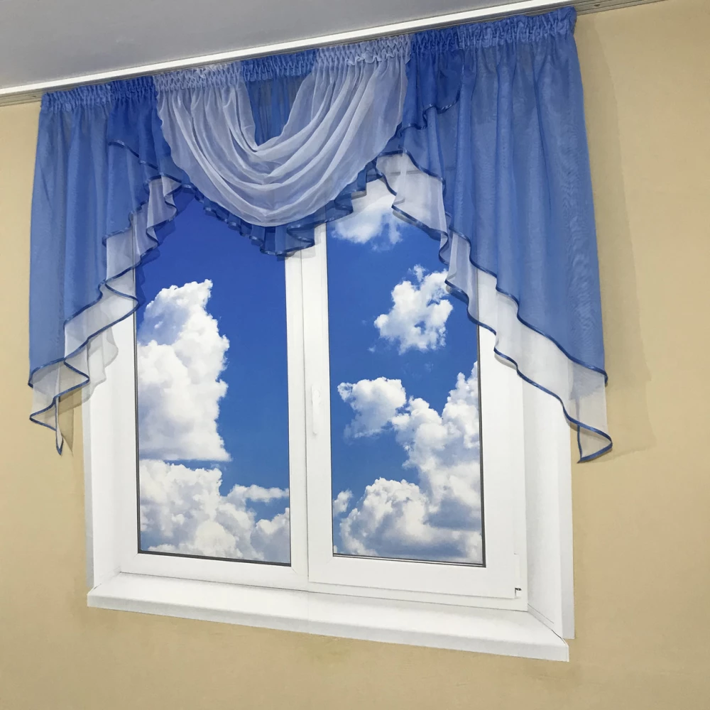 Ламбрекен шифоновий 2м №100 блакитний