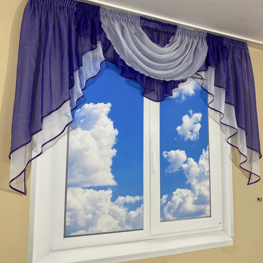 Ламбрекен шифоновый 2м №100 фиолетовый