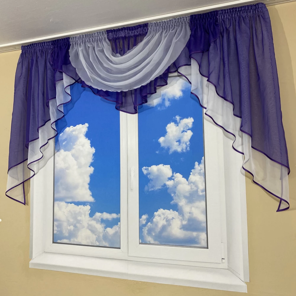 Ламбрекен шифоновый 2м №100 фиолетовый