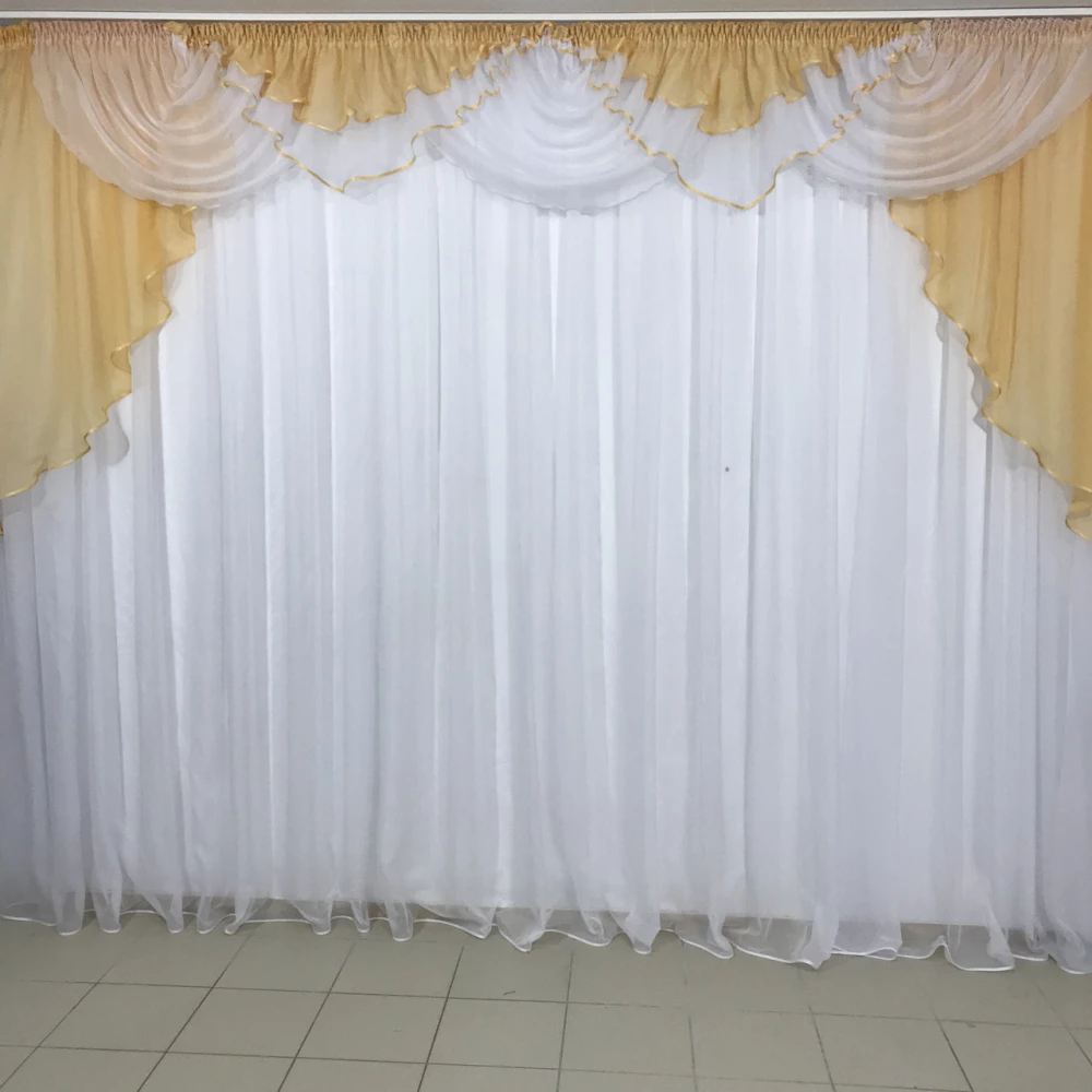 Ламбрекен шифоновый №103 на карниз 3-3,5м абрикос