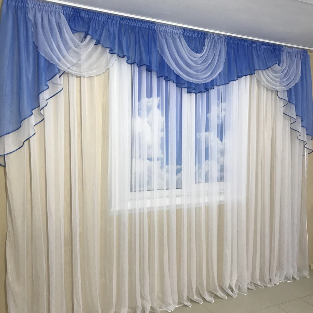 Ламбрекен шифоновий 3-3,5 м №101голубой