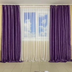 Комплект готових штор для спальні, дитячої, вітальні Блекаут-Софт Бузковий 250-18