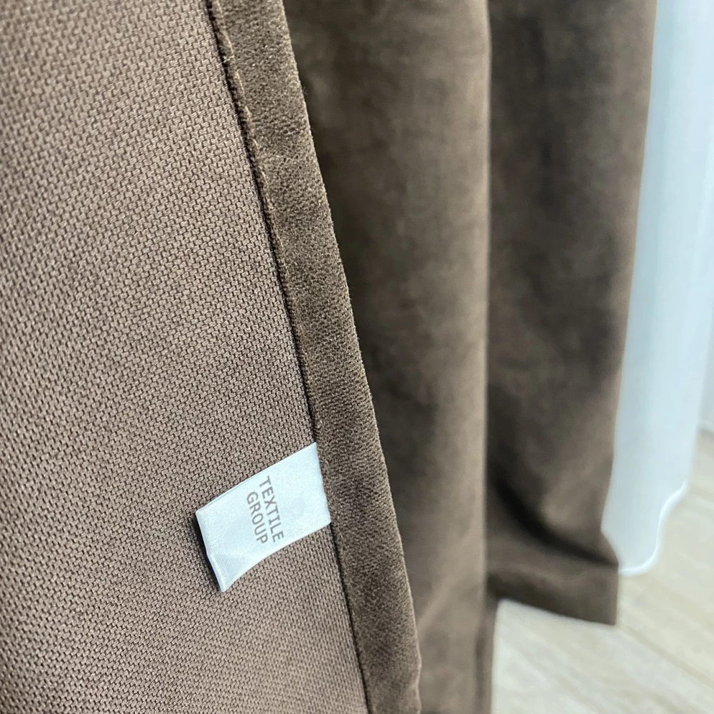 Готові штори однотонні Мікровелюр шоколад