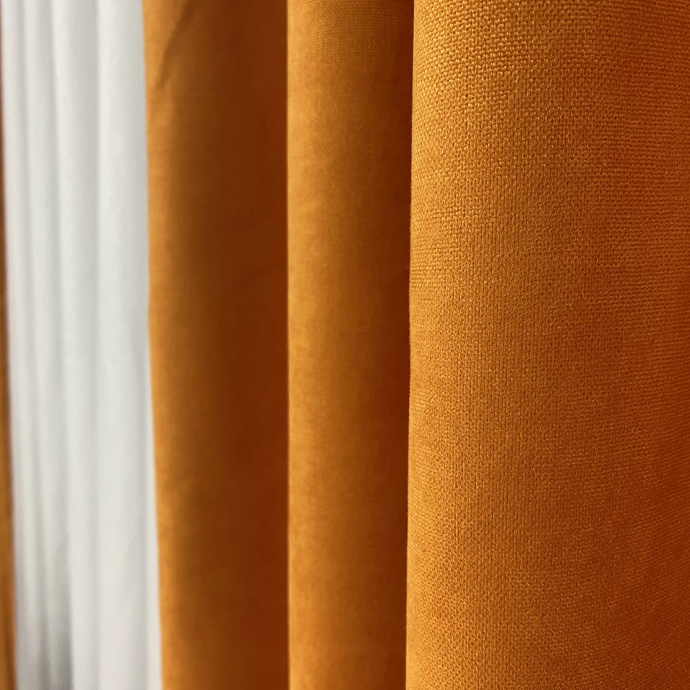 Готові штори однотонні Мікровелюр помаранчевий