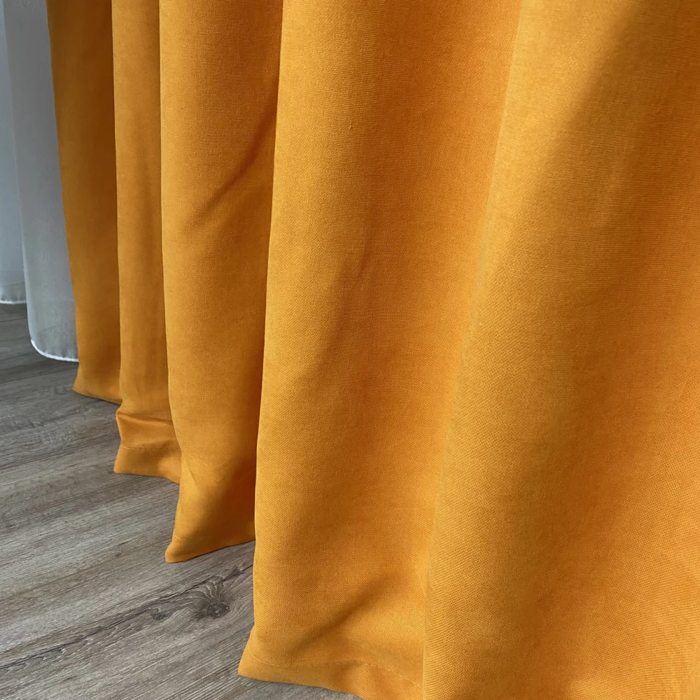 Готові штори однотонні Мікровелюр помаранчевий