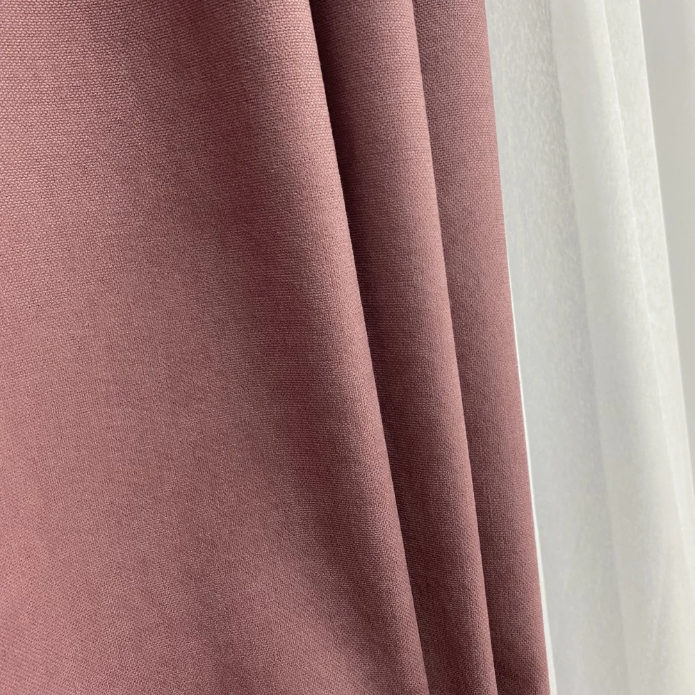 Готові штори однотонні Мікровелюр пудра