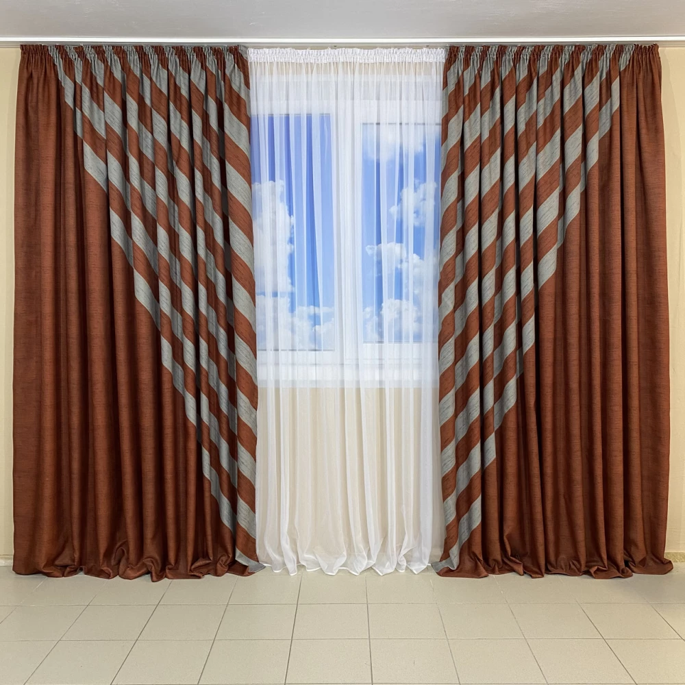 Комплект готовых штор Панно №441 Теракот