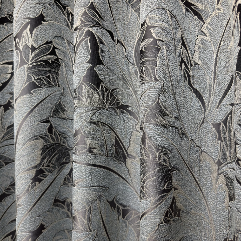 Готові штори Листя з жакардової тканини Синій