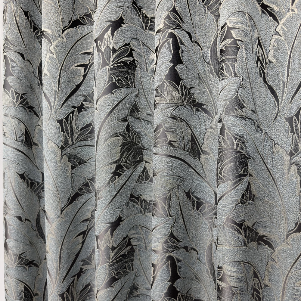 Готові штори Листя з жакардової тканини Синій