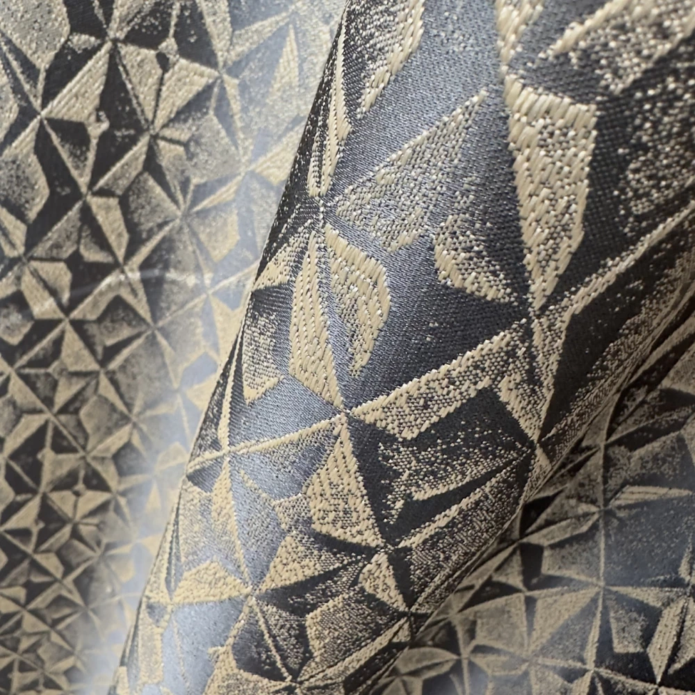 Шикарные готовые шторы Ромб из жаккардовой ткани коричневый