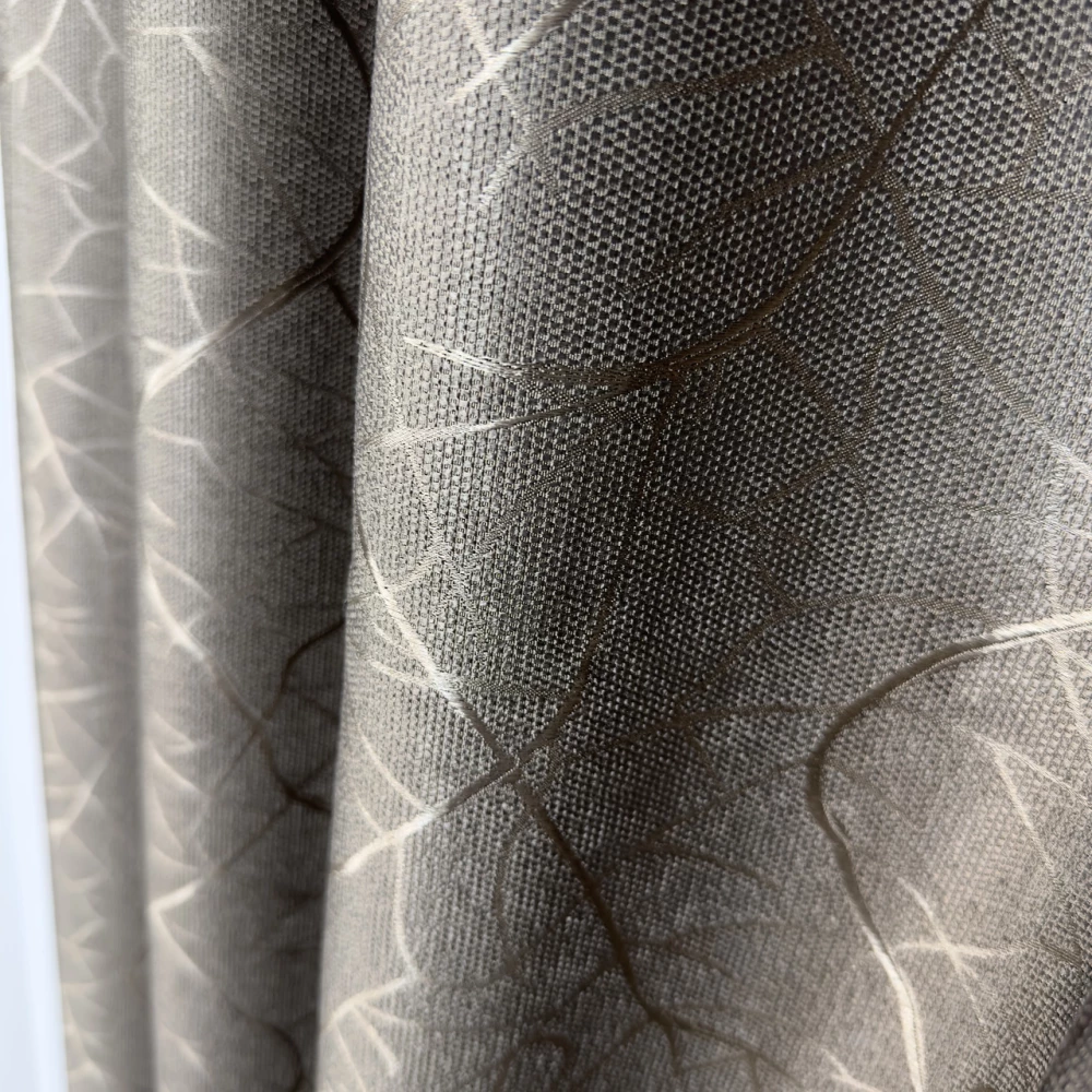 Готовые шторы Лён-блекаут М17 Битое стекло мокко