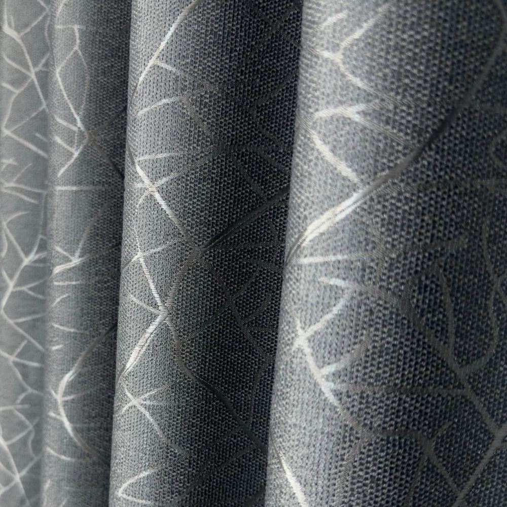 Готові штори Льон-блекаут М17 Бите скло графіт