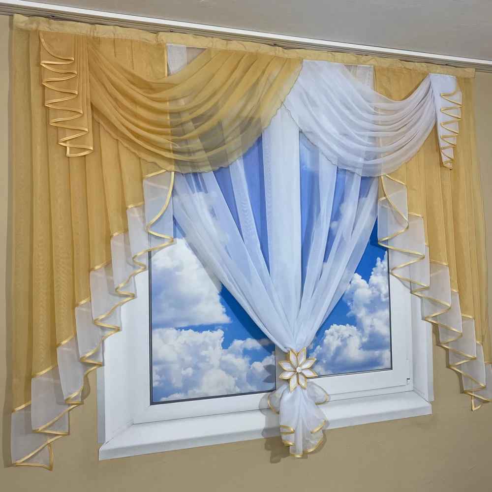 Ламбрекен фіранка 2м Амалія абрикос