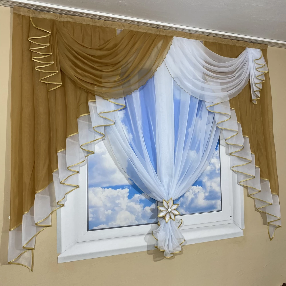 Ламбрекен фіранка 2м Амалія карамель