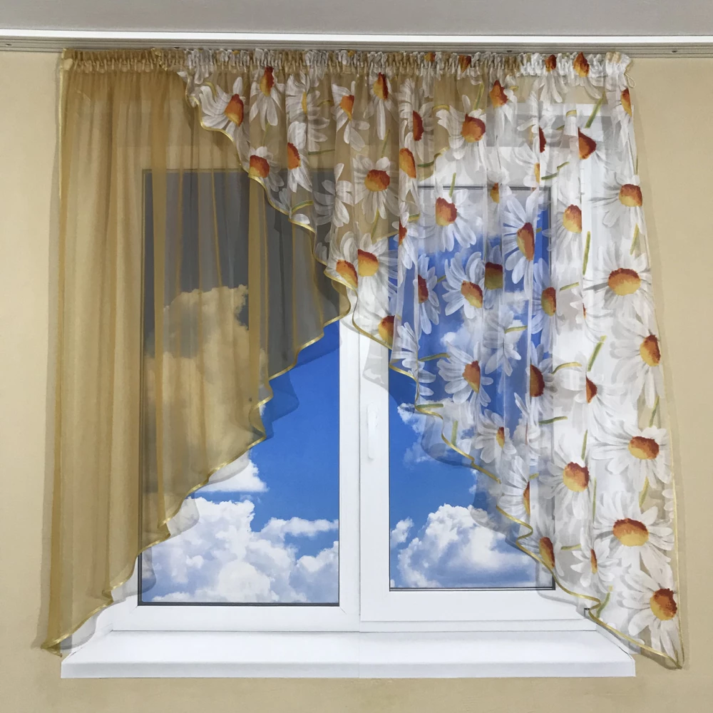 Кухонні фіранки на маленьке вікно №418 карамель