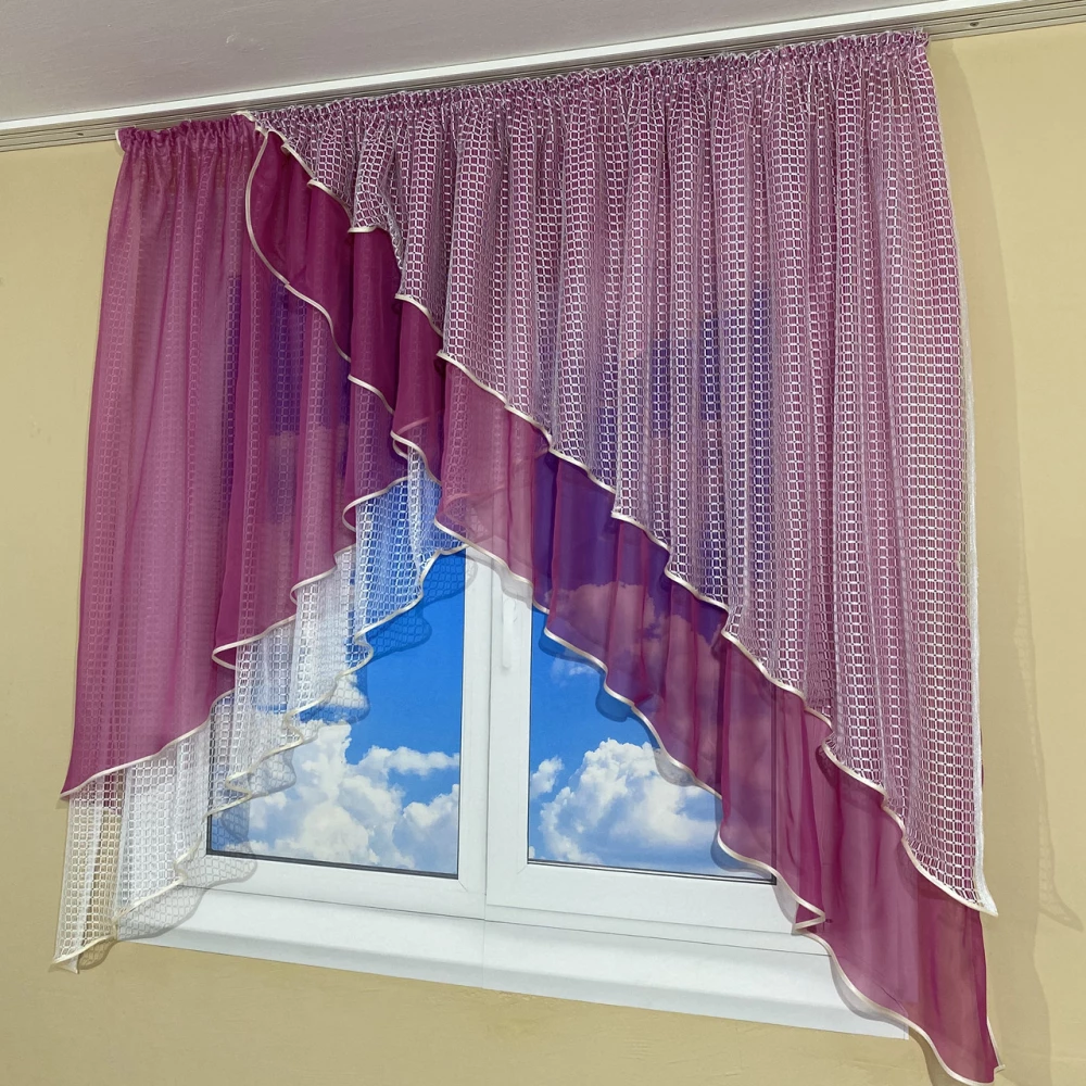 Занавеска на кухню №420 белая