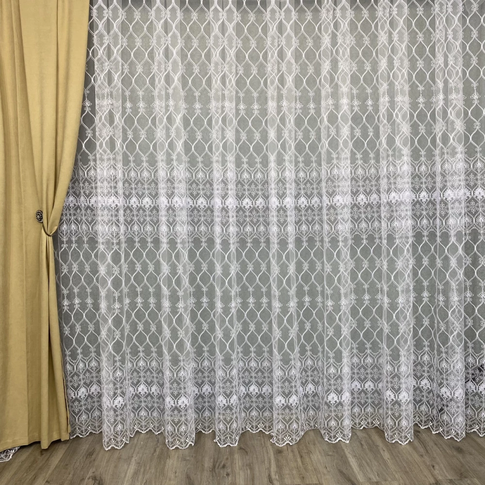 Фатиновая тюль с кордовой вышивкою №123247 для детской, спальни