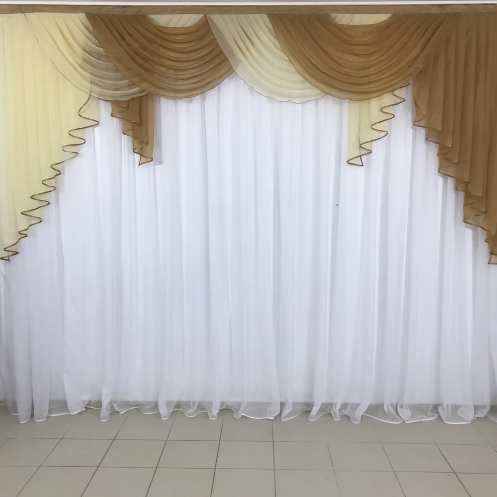 Ламбрекен шифоновий №352 3м зал спальня карамельний