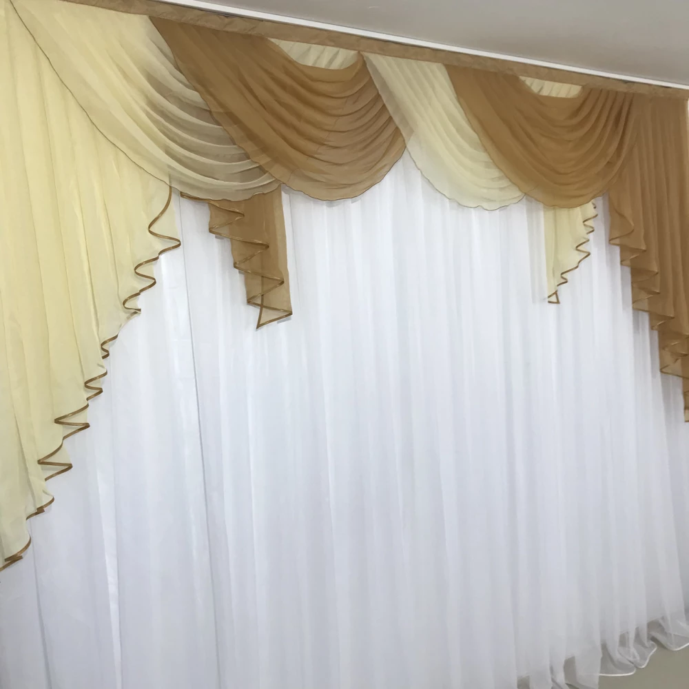 Ламбрекен шифоновий №352 3м зал спальня карамельний