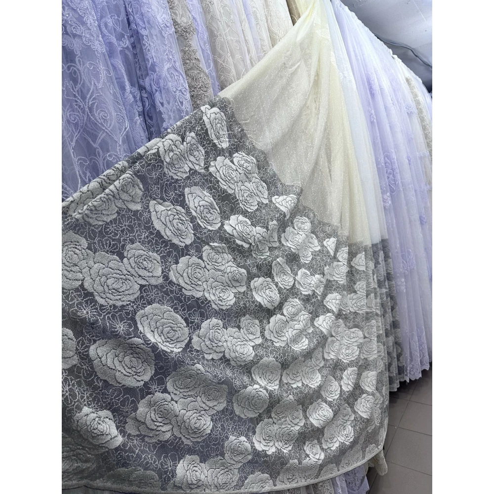 Гардина жаккард Роза масляно-сіра №2301-29 