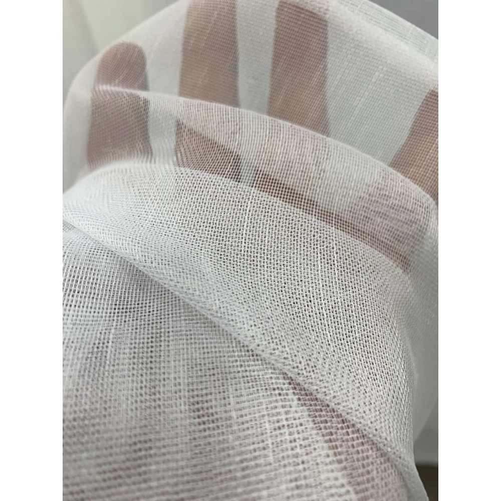 Тюль бамбук Fantazi однотонний з обтяжувачем білий