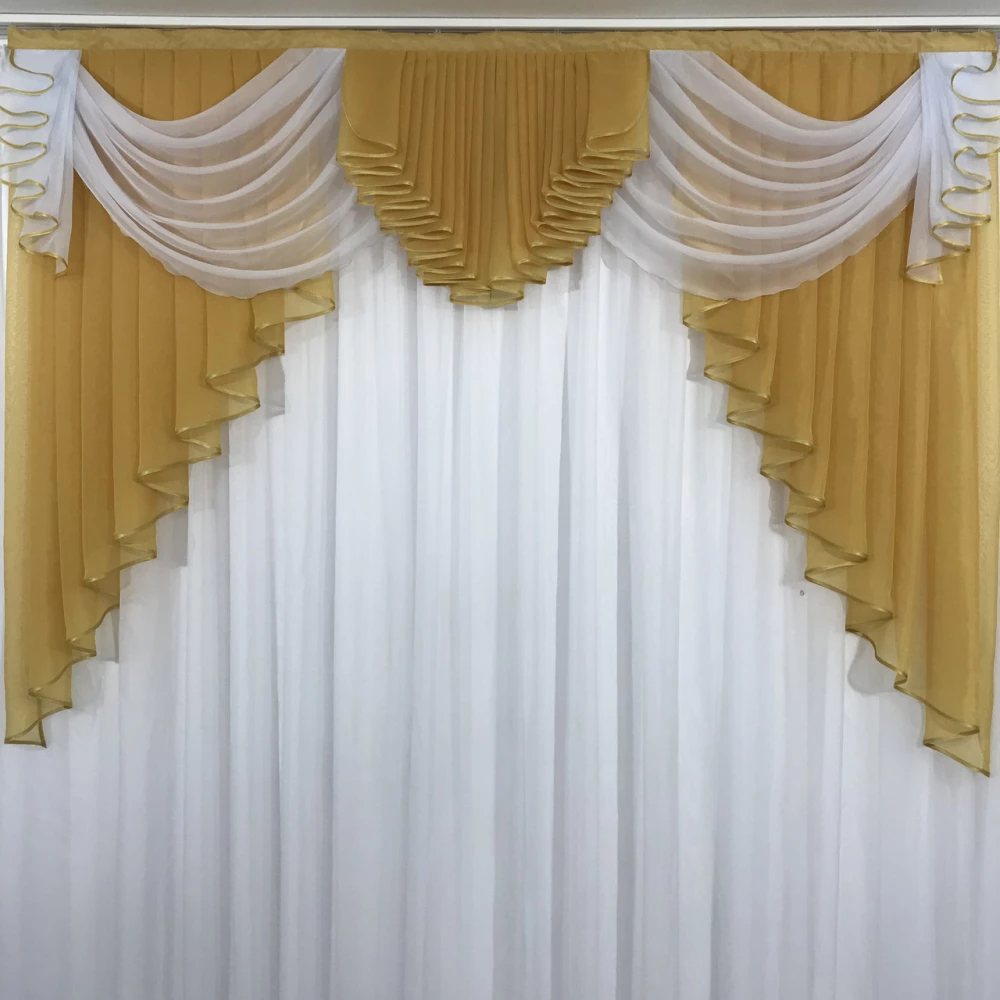 Ламбрекен шифоновий Фіалка 2 м золото