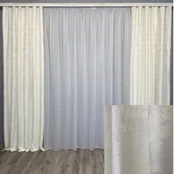 Готові штори Мішковина-мрамор Крем