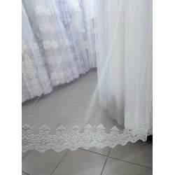 Грек-сітка з вишивкою по низу No12270 молочна