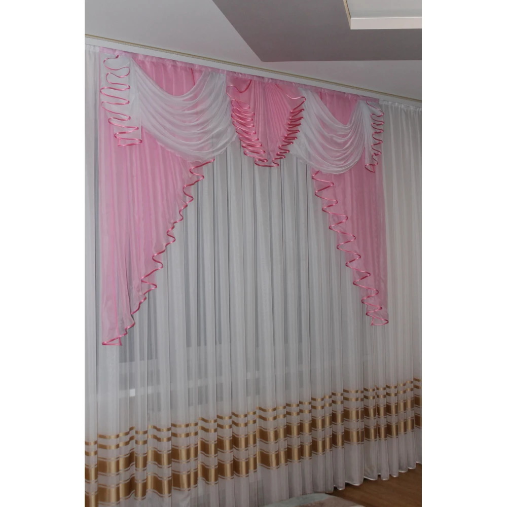 Ламбрекен шифоновий Фіалка 2м Рожевий