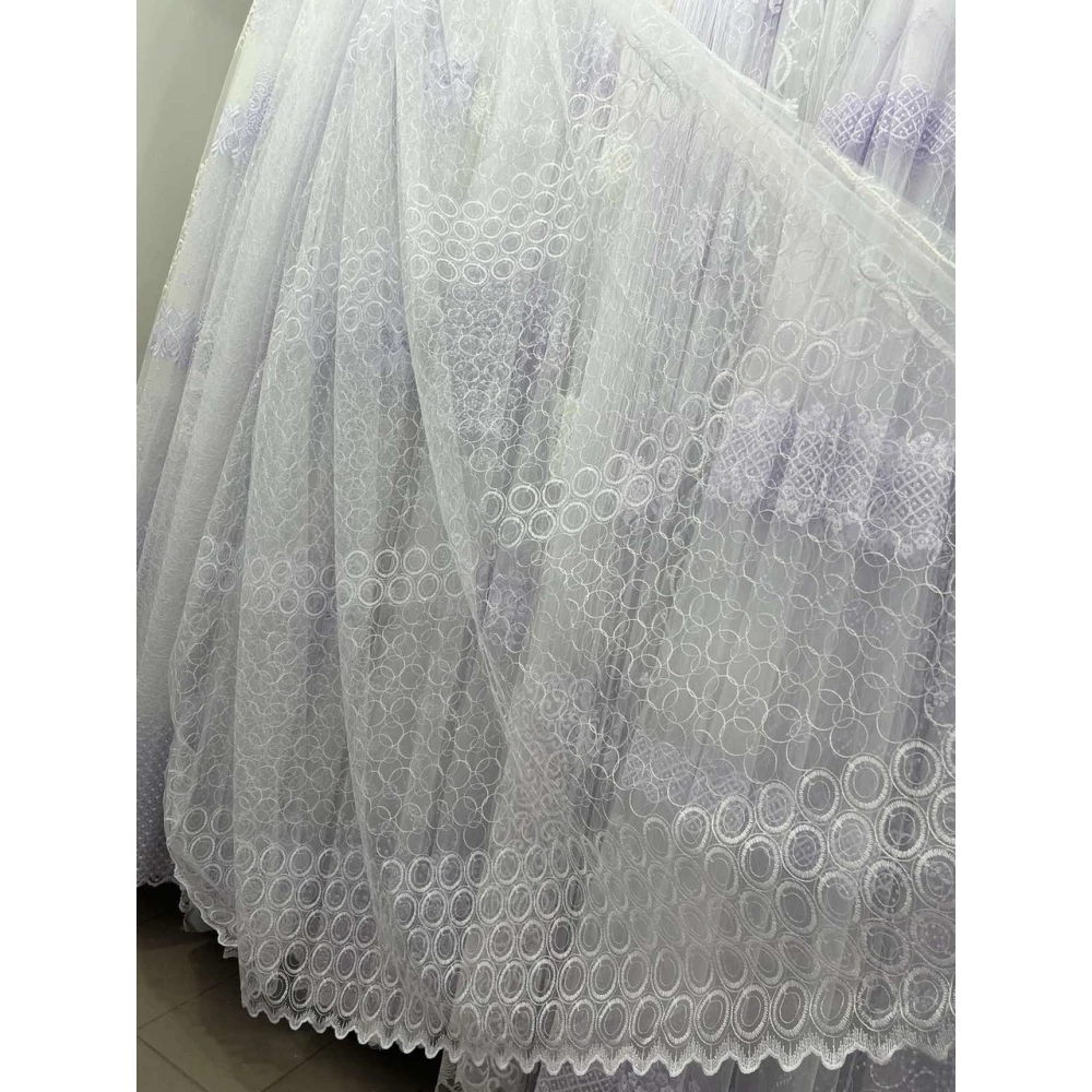 Качественный фатиновый тюль с вышивкой №ДМ35 на отрез