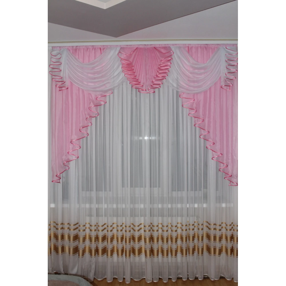 Ламбрекен шифоновий Фіалка 2м Рожевий