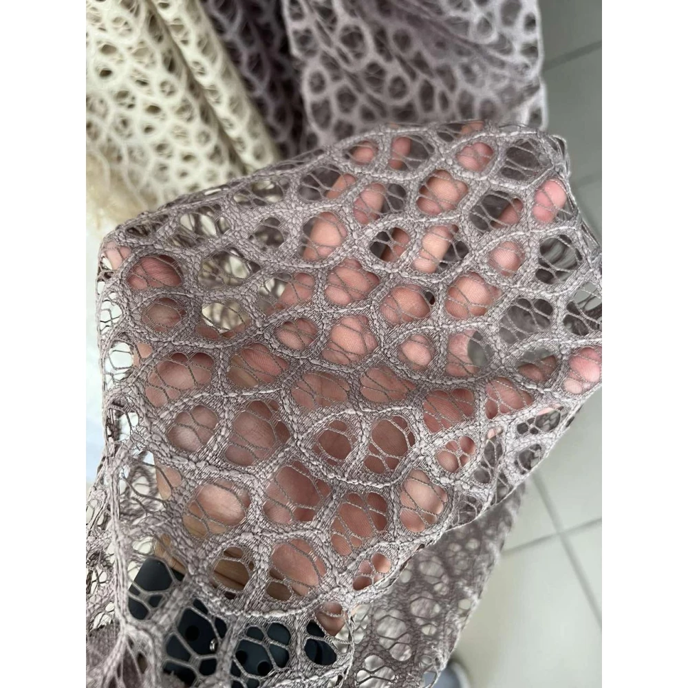 Тюль гепюр сітка №1381 Мокко