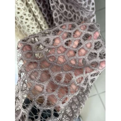 Тюль гепюр сітка №1381 Мокко
