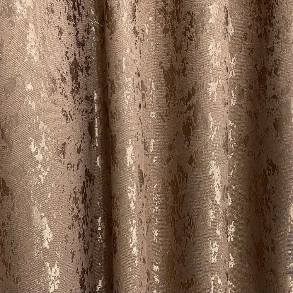 Готові штори Мішковина-мармур коричневий