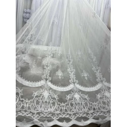 Бамбуковая тюль с бархатными вставками №2605 для зала, гостинной