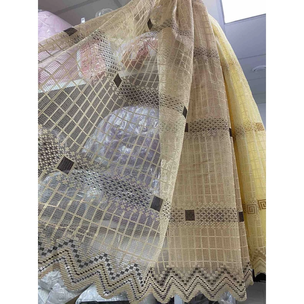 Тюль сітка коротка №2195 1,50 м для кухні, віранди, коридору Шоколад