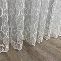 Фатиновий тюль з вишивкою №8127 білий