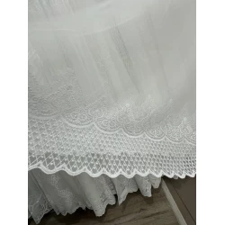 Якісна бамбукова тюль з вишивкою по низу №2634 у вітальню, спальню