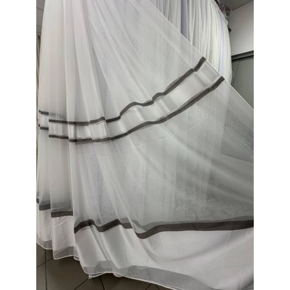 Тюль бамбук смужка 14532 венге