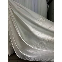 Тюль лен с вышивкой Keten FKN100 Молочный