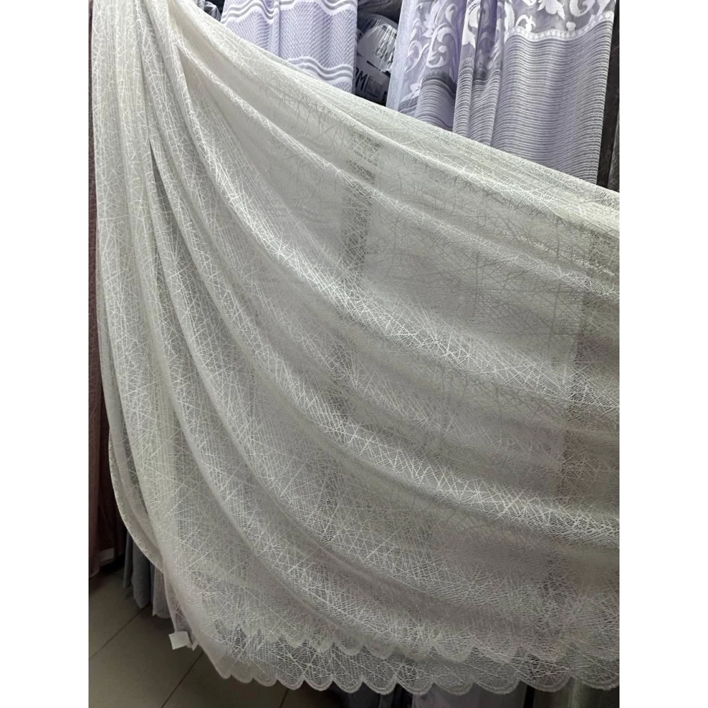 Тюль жаккард 25752 Молочный