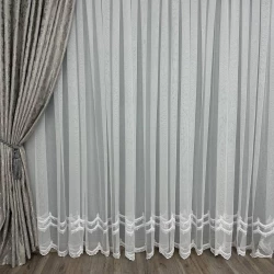 Грек-сітка з вишивкою по низу №2277 біла