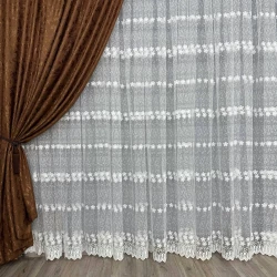 Качественный фатиновый тюль с вышивкой №1152