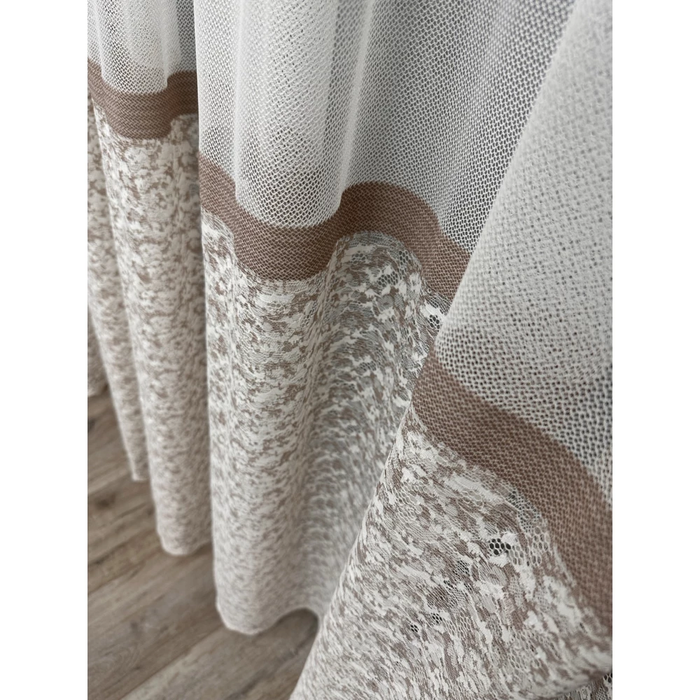 Гіпюрова тюль BROKAR коричнева