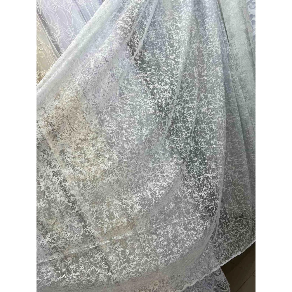 Тюль жаккард короткий №152 2м для кухні, віранди, коридору