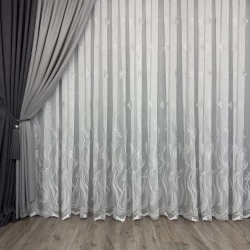 Тюль бамбук №172 серый